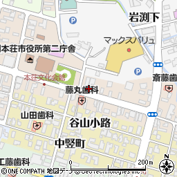 秋田県由利本荘市美倉町周辺の地図