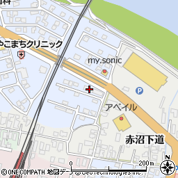 秋田県由利本荘市赤沼下98周辺の地図