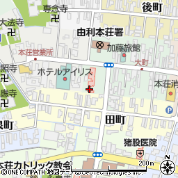 秋田県由利本荘市中町22周辺の地図