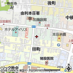 秋田県由利本荘市中町15周辺の地図