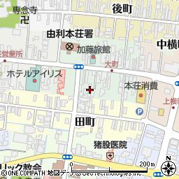 秋田県由利本荘市中町13周辺の地図