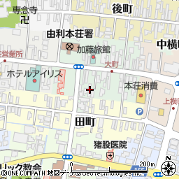 秋田県由利本荘市中町13周辺の地図