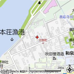 秋田県由利本荘市古雪町周辺の地図