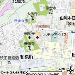秋田県由利本荘市肴町周辺の地図