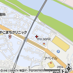 秋田県由利本荘市赤沼下14-15周辺の地図