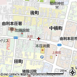 秋田県由利本荘市大町周辺の地図