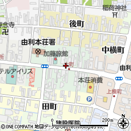 秋田県由利本荘市中町38周辺の地図
