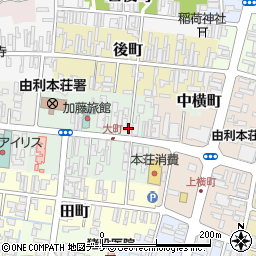 秋田県由利本荘市中町46周辺の地図