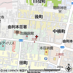 秋田県由利本荘市中町42周辺の地図