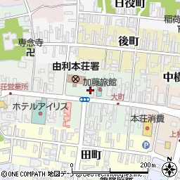 秋田県由利本荘市中町28周辺の地図