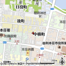 秋田県由利本荘市後町11周辺の地図