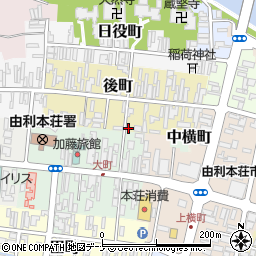 秋田県由利本荘市後町27周辺の地図