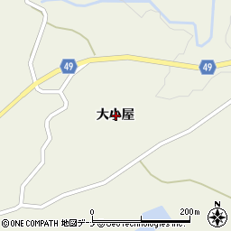 秋田県由利本荘市岩野目沢大小屋周辺の地図