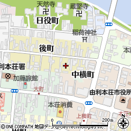 秋田県由利本荘市後町17周辺の地図