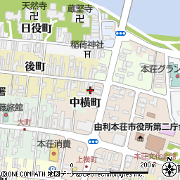 秋田県由利本荘市後町1周辺の地図