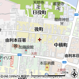 秋田県由利本荘市後町28周辺の地図