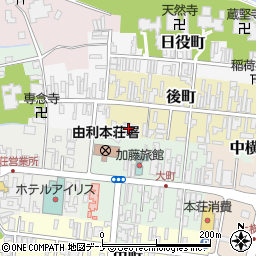 秋田県由利本荘市後町45周辺の地図