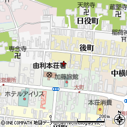 秋田県由利本荘市後町44周辺の地図