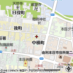 秋田県由利本荘市後町6周辺の地図