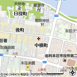 秋田県由利本荘市後町7周辺の地図