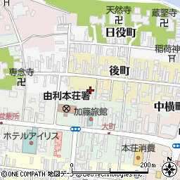 秋田県由利本荘市後町41周辺の地図