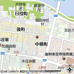 秋田県由利本荘市後町10周辺の地図