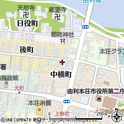 秋田県由利本荘市後町3周辺の地図
