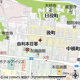 秋田県由利本荘市後町39周辺の地図