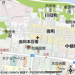 秋田県由利本荘市後町42周辺の地図