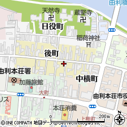 秋田県由利本荘市後町20周辺の地図