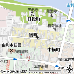 秋田県由利本荘市後町78周辺の地図