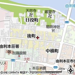 秋田県由利本荘市後町81周辺の地図