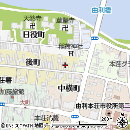 秋田県由利本荘市後町95周辺の地図