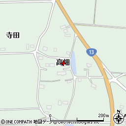秋田県仙北郡美郷町金沢高畑周辺の地図