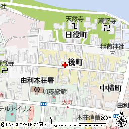 秋田県由利本荘市後町68周辺の地図