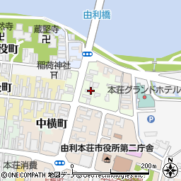 秋田県由利本荘市桶屋町周辺の地図