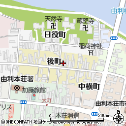 秋田県由利本荘市後町80周辺の地図