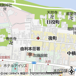 秋田県由利本荘市後町59周辺の地図