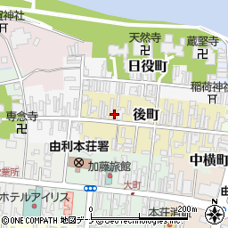 秋田県由利本荘市後町63周辺の地図