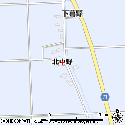 秋田県大仙市角間川町北中野周辺の地図