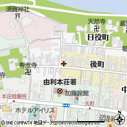 秋田県由利本荘市後町53周辺の地図