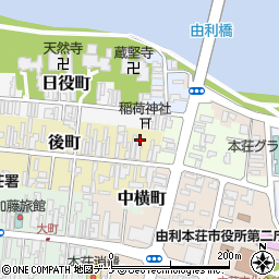 秋田県由利本荘市後町96周辺の地図