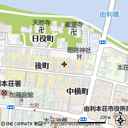 秋田県由利本荘市後町88周辺の地図