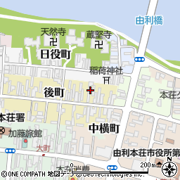 秋田県由利本荘市後町90周辺の地図