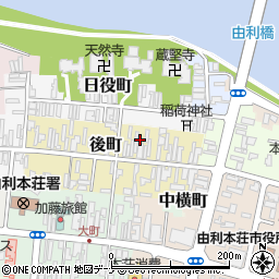 秋田県由利本荘市後町84周辺の地図