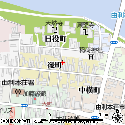 秋田県由利本荘市後町78-1周辺の地図