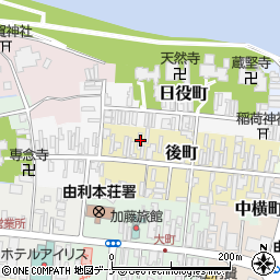 秋田県由利本荘市後町62周辺の地図