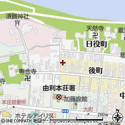 秋田県由利本荘市後町52周辺の地図