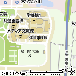 体育施設棟周辺の地図