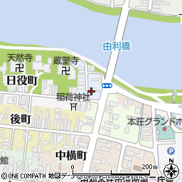 秋田県由利本荘市鍛冶町周辺の地図